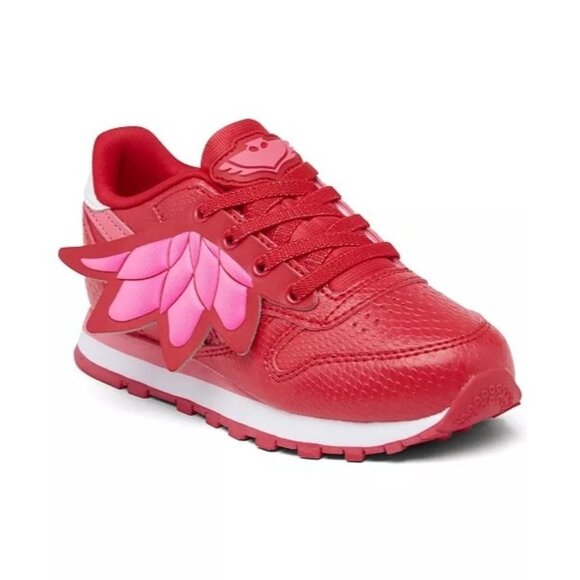 Reebok Red & Pink Classic Leather PJ Masks Owlette Sneaker Size 5 - Picture 1 of 7